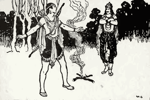 Drona and Drupada Image